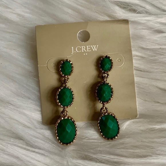 J. Crew Jewelry - NWT J. Crew Green Drop Earrings